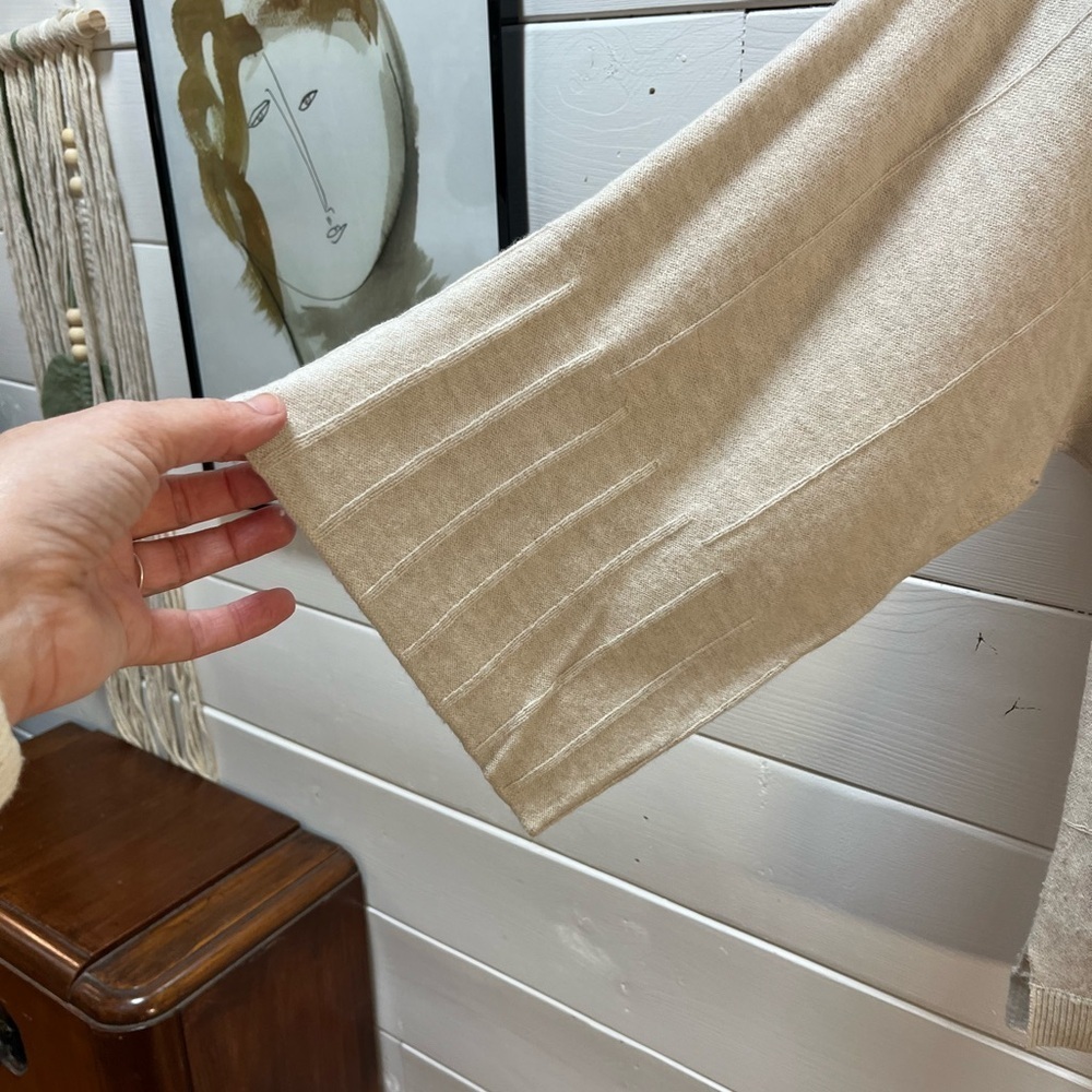 PART TWO • Beige Wool Knit Sweater with ¾ Sleeves • Size S - Picture 6 of 9